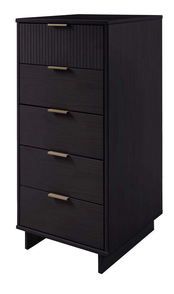 Manhattan Comfort - 2-Piece Granville Tall Narrow and Standard Dresser with 8 Drawers in Black - GRAN012 veiw 3