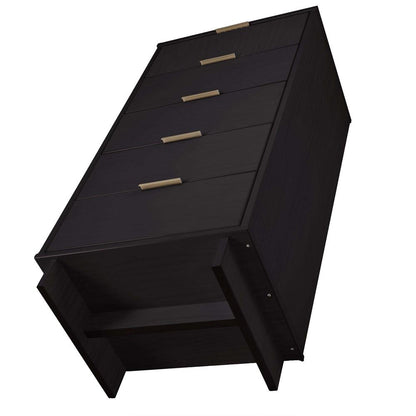 Manhattan Comfort - 2-Piece Granville Tall Narrow and Standard Dresser with 8 Drawers in Black - GRAN012 veiw 6