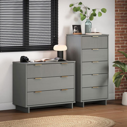 Manhattan Comfort - 2-Piece Granville Tall Narrow and Standard Dresser with 8 Drawers in Light Grey - GRAN016 veiw 10