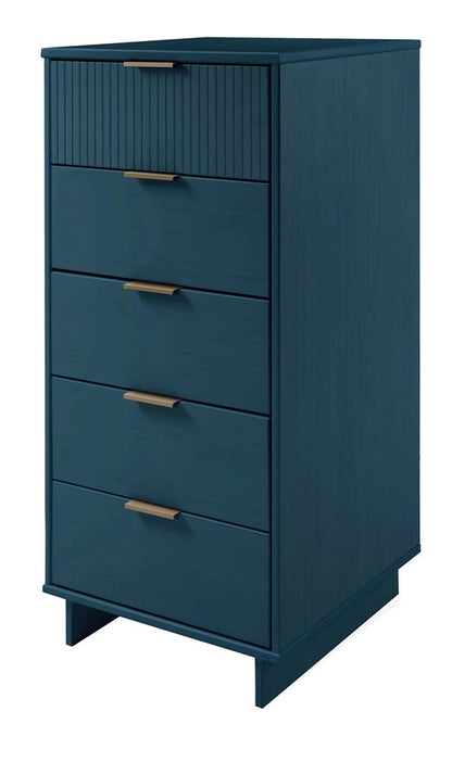 Manhattan Comfort - 2-Piece Granville Tall Narrow and Standard Dresser with 8 Drawers in Midnight Blue - GRAN014 veiw 3