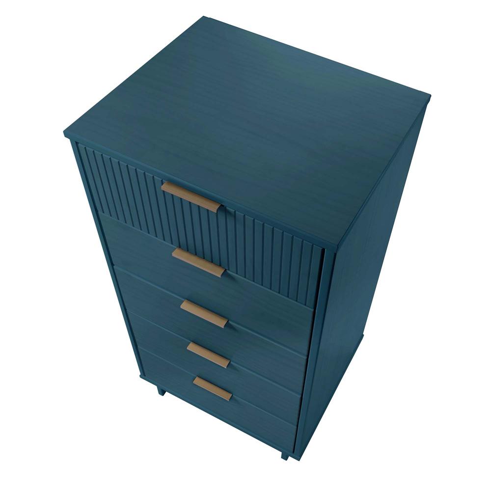 Manhattan Comfort - 2-Piece Granville Tall Narrow and Standard Dresser with 8 Drawers in Midnight Blue - GRAN014 veiw 5