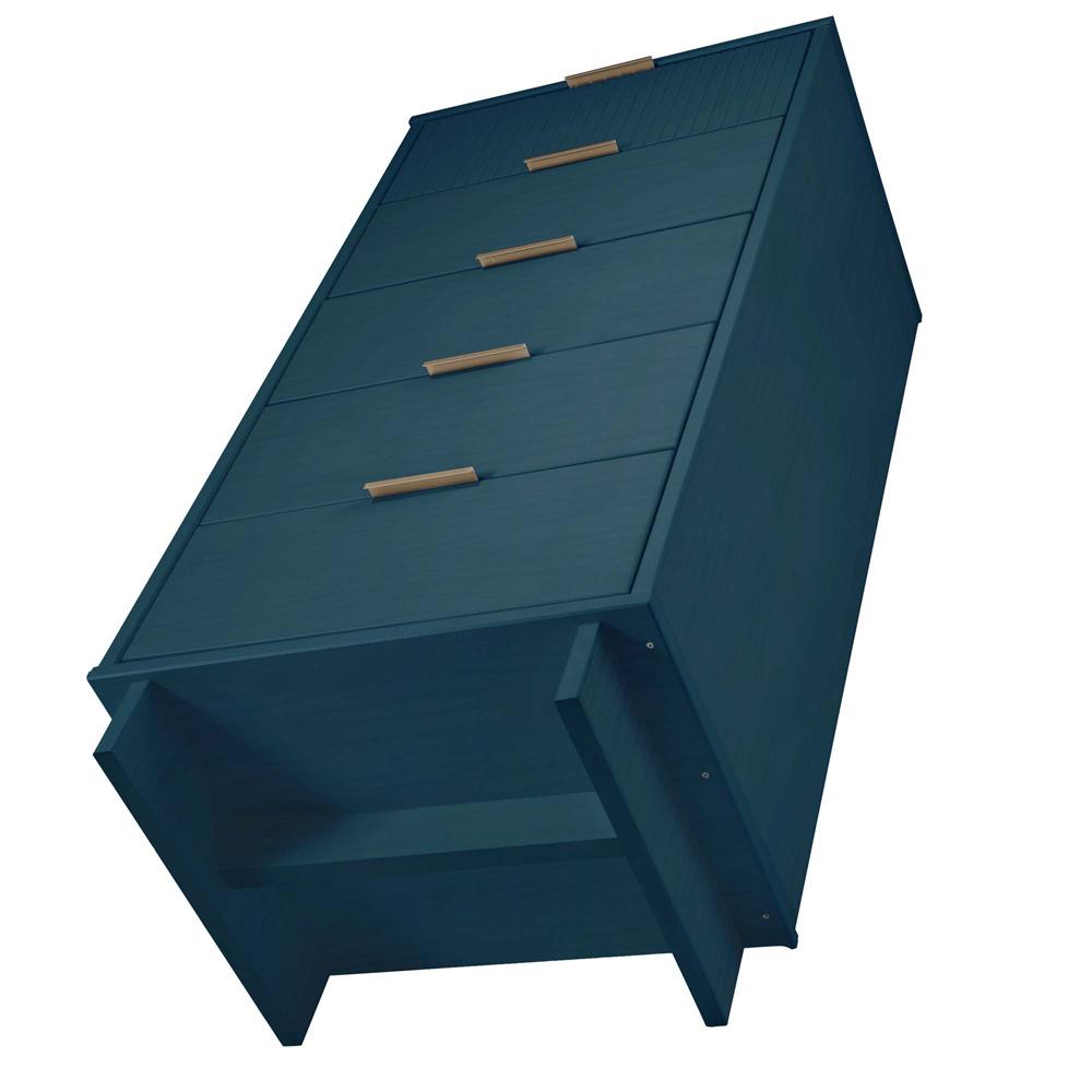 Manhattan Comfort - 2-Piece Granville Tall Narrow and Standard Dresser with 8 Drawers in Midnight Blue - GRAN014 veiw 6
