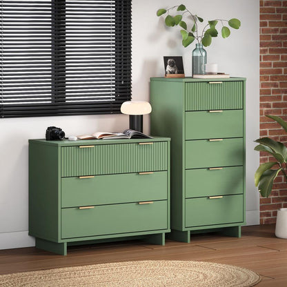 Manhattan Comfort - 2-Piece Granville Tall Narrow and Standard Dresser with 8 Drawers in Sage Green - GRAN013 veiw 10