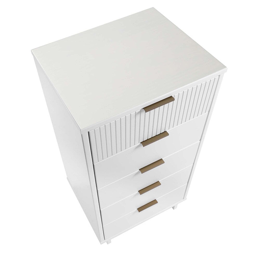 Manhattan Comfort - 2-Piece Granville Tall Narrow and Standard Dresser with 8 Drawers in White - GRAN011 veiw 5