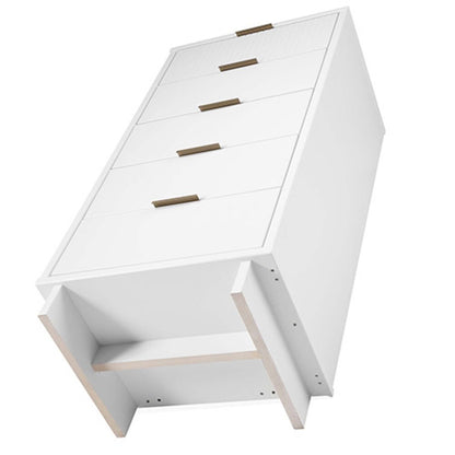 Manhattan Comfort - 2-Piece Granville Tall Narrow and Standard Dresser with 8 Drawers in White - GRAN011 veiw 6