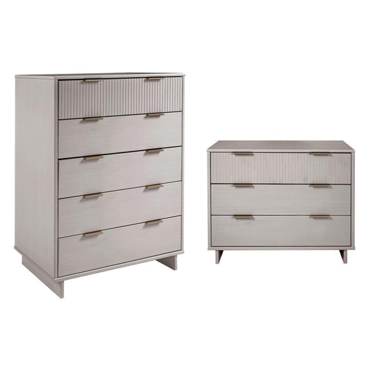 Manhattan Comfort - 2-Piece Granville Dresser and Chest with 8 Drawers in Light Grey - GRAN026 veiw 1