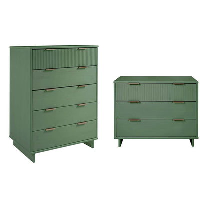 Manhattan Comfort - 2-Piece Granville Dresser and Chest with 8 Drawers in Sage Green - GRAN023 veiw 1