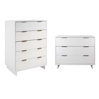 Manhattan Comfort - 2-Piece Granville Dresser and Chest with 8 Drawers in White - GRAN021 veiw 1