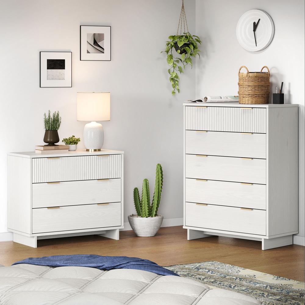 Manhattan Comfort - 2-Piece Granville Dresser and Chest with 8 Drawers in White - GRAN021 veiw 10