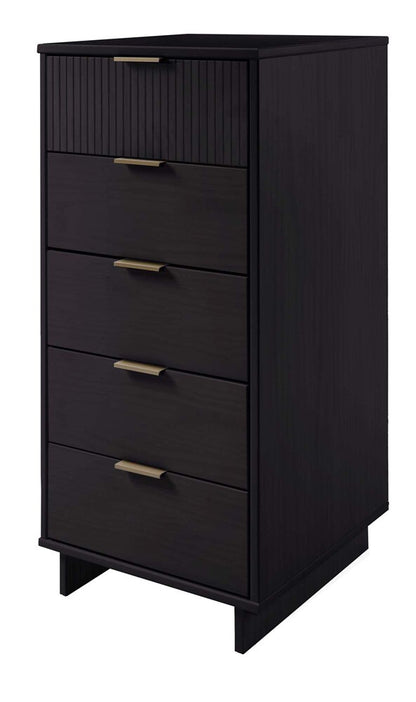 Manhattan Comfort - 3-Piece Granville Dresser Set - Tall Narrow, Standard, Double Dresser with 14 Drawers in Black - GRAN032 veiw 3