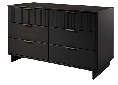 Manhattan Comfort - 3-Piece Granville Dresser Set - Tall Narrow, Standard, Double Dresser with 14 Drawers in Black - GRAN032 veiw 7