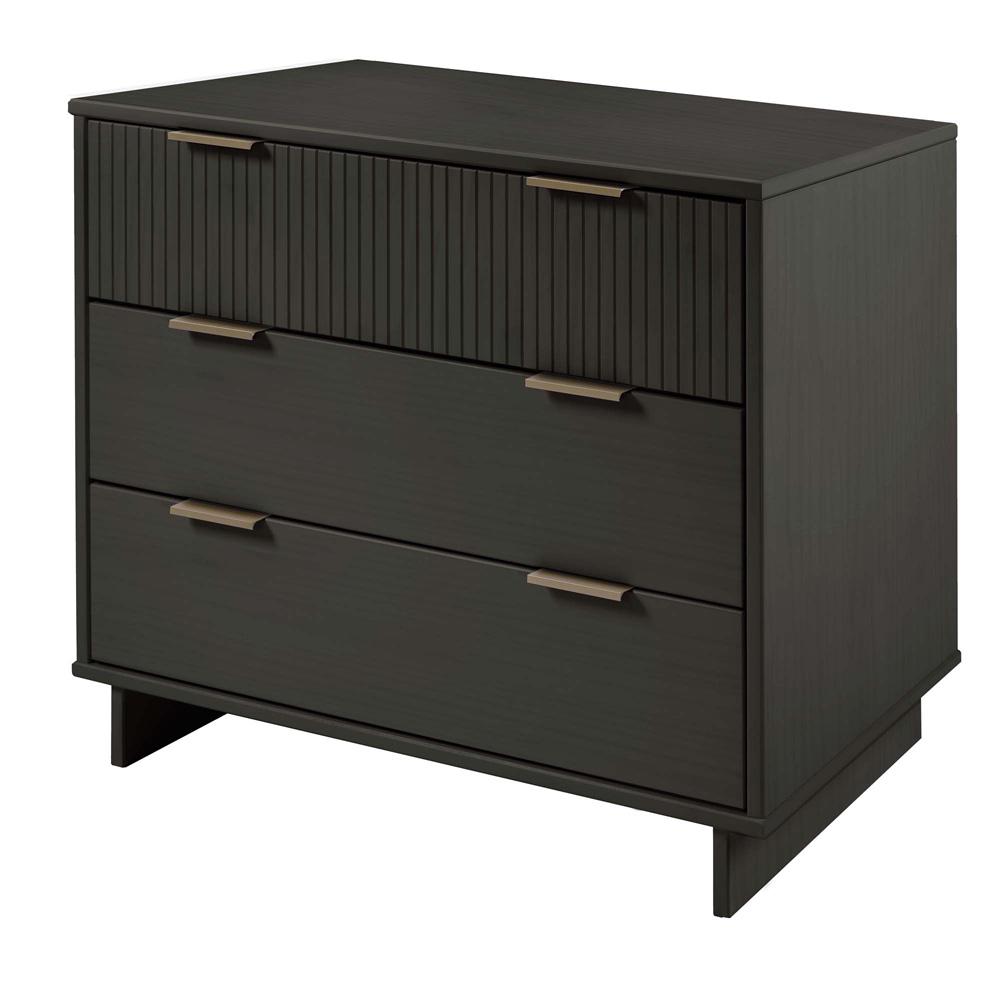 Manhattan Comfort - 3-Piece Granville Dresser Set - Tall Narrow, Standard, Double Dresser with 14 Drawers in Dark Grey - GRAN035 veiw 5