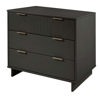 Manhattan Comfort - 3-Piece Granville Dresser Set - Tall Narrow, Standard, Double Dresser with 14 Drawers in Dark Grey - GRAN035 veiw 5