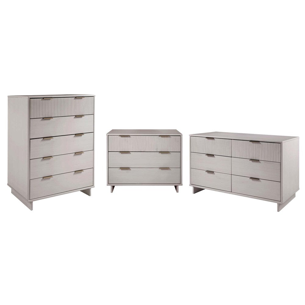 Manhattan Comfort - 3-Piece Granville Dresser Set - Tall Narrow, Standard, Double Dresser with 14 Drawers in Light Grey - GRAN036 veiw 1
