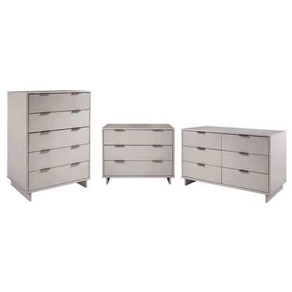Manhattan Comfort - 3-Piece Granville Dresser Set - Tall Narrow, Standard, Double Dresser with 14 Drawers in Light Grey - GRAN036 veiw 1