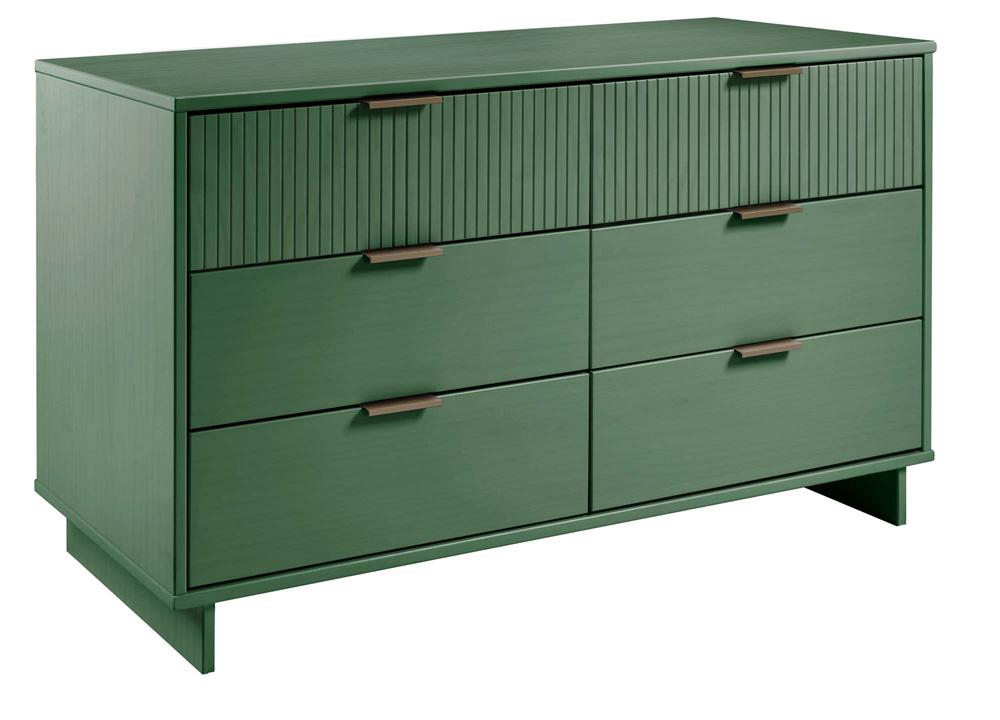 Manhattan Comfort - 3-Piece Granville Dresser Set - Tall Narrow, Standard, Double Dresser with 14 Drawers in Sage Green - GRAN033 veiw 6