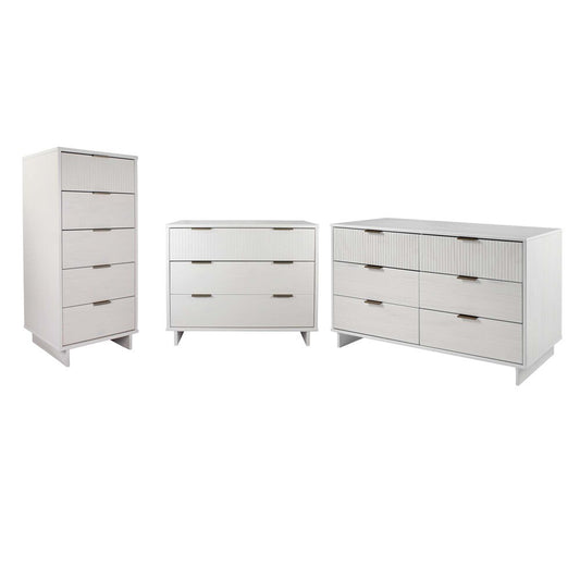 Manhattan Comfort - 3-Piece Granville Dresser Set - Tall Narrow, Standard, Double Dresser with 14 Drawers in White - GRAN031 veiw 1