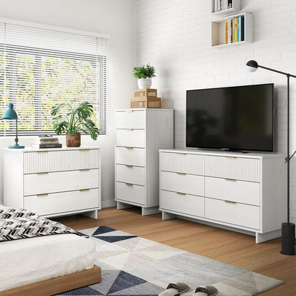 Manhattan Comfort - 3-Piece Granville Dresser Set - Tall Narrow, Standard, Double Dresser with 14 Drawers in White - GRAN031 veiw 10