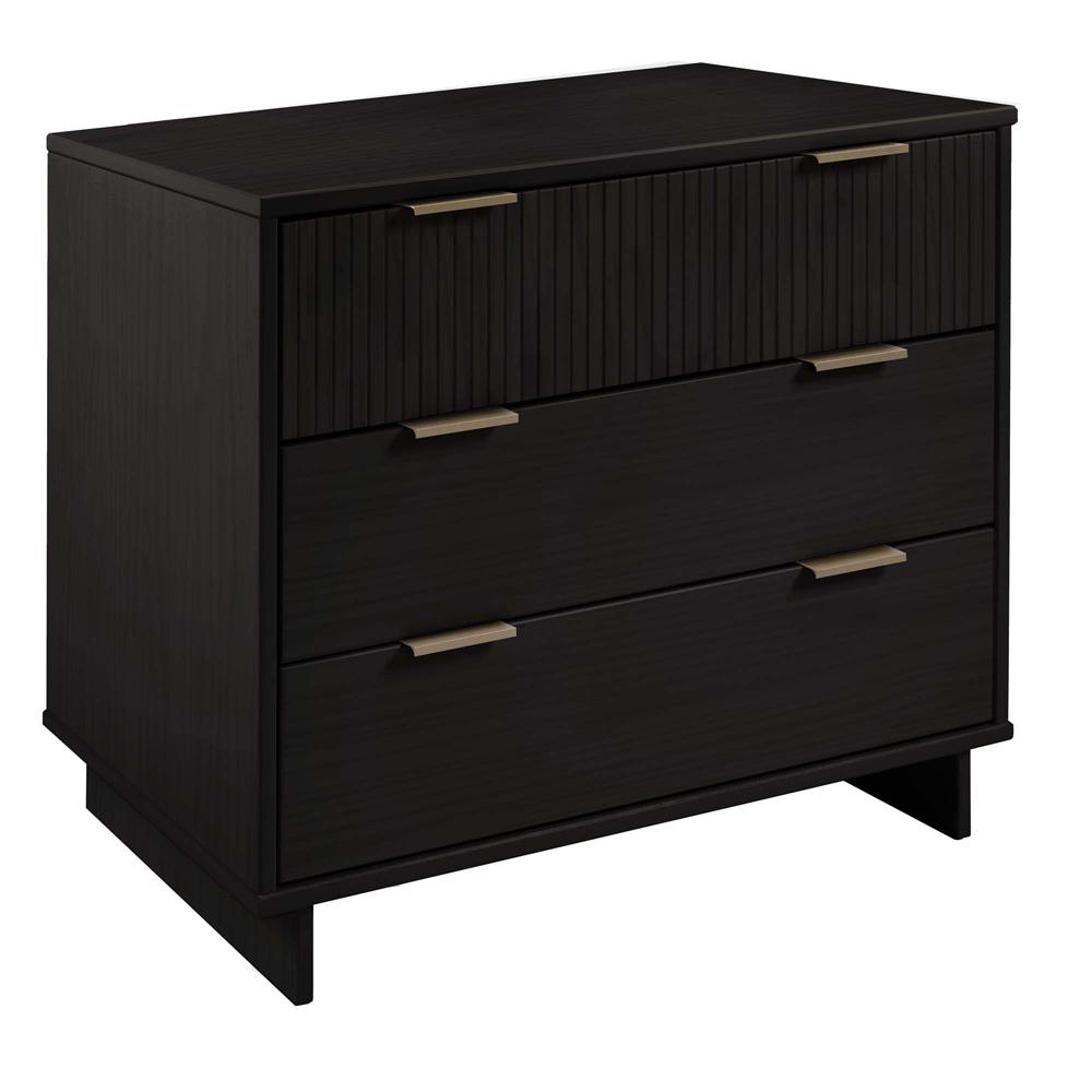 Manhattan Comfort - 2-Piece Granville Dresser and Nightstand with 5 Dresser Drawers in Black - GRAN042 veiw 2