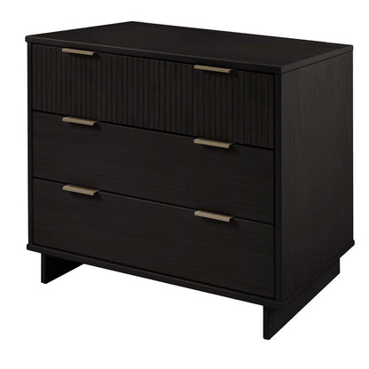 Manhattan Comfort - 2-Piece Granville Dresser and Nightstand with 5 Dresser Drawers in Black - GRAN042 veiw 3