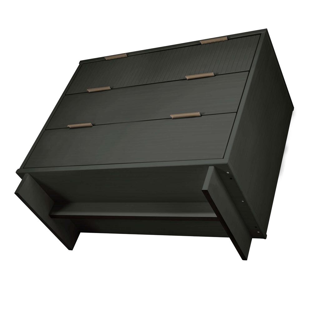 Manhattan Comfort - 2-Piece Granville Dresser and Nightstand with 5 Dresser Drawers in Dark Grey - GRAN045 veiw 6