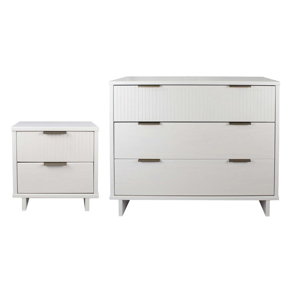 Manhattan Comfort - 2-Piece Granville Dresser and Nightstand with 5 Dresser Drawers in White - GRAN041 veiw 1