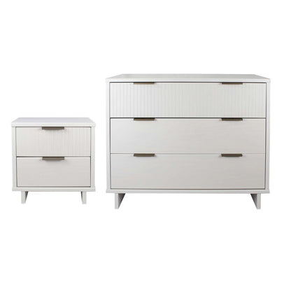 Manhattan Comfort - 2-Piece Granville Dresser and Nightstand with 5 Dresser Drawers in White - GRAN041 veiw 1
