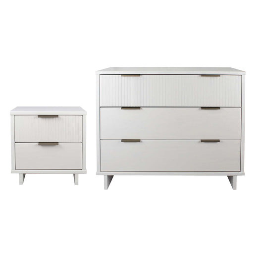Manhattan Comfort - 2-Piece Granville Dresser and Nightstand with 5 Dresser Drawers in White - GRAN041 veiw 1
