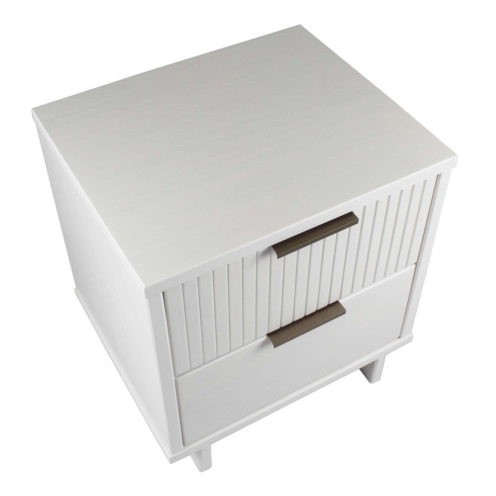 Manhattan Comfort - 2-Piece Granville Dresser and Nightstand with 5 Dresser Drawers in White - GRAN041 veiw 7