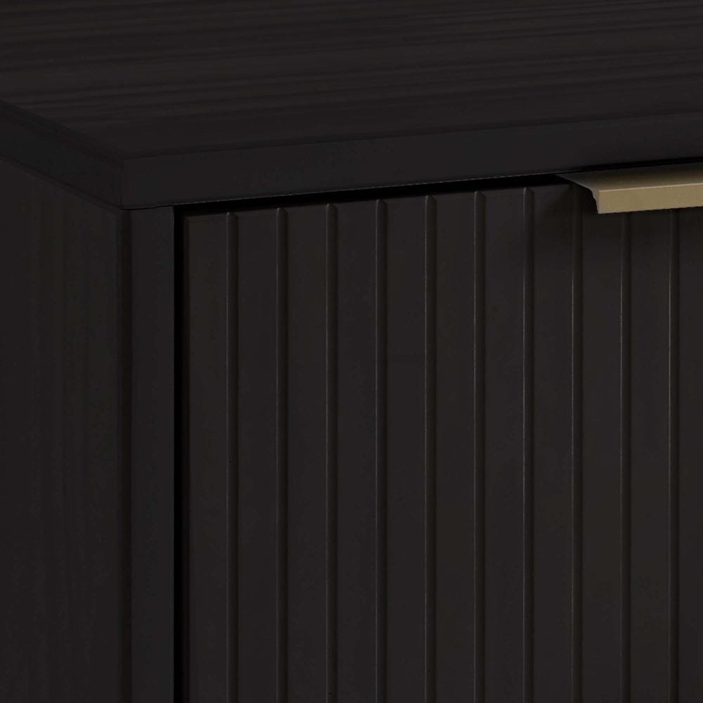 Manhattan Comfort - 3-Piece Granville Dresser Set - Tall Narrow, Standard Dresser and Nightstand with 10 Tall Narrow DresserDrawers in Black - GRAN052 veiw 9