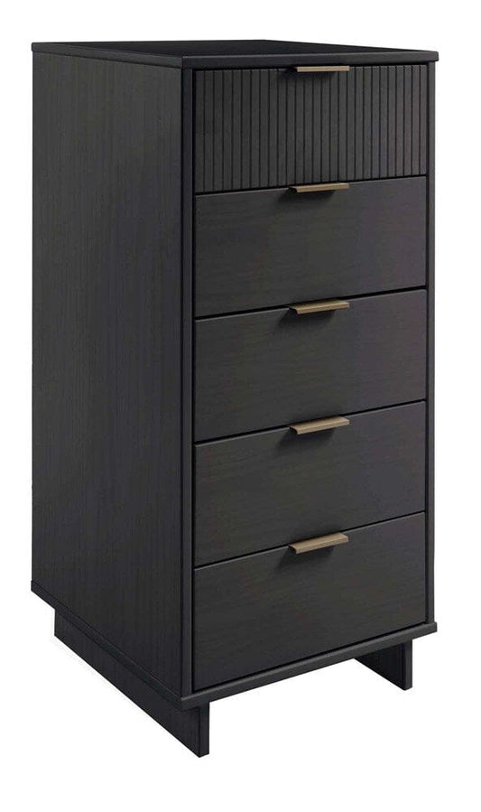 Manhattan Comfort - 3-Piece Granville Dresser Set - Tall Narrow, Standard Dresser and Nightstand with 10 Tall Narrow DresserDrawers in Dark Grey - GRAN055 veiw 2