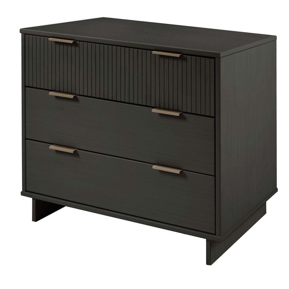 Manhattan Comfort - 3-Piece Granville Dresser Set - Tall Narrow, Standard Dresser and Nightstand with 10 Tall Narrow DresserDrawers in Dark Grey - GRAN055 veiw 5