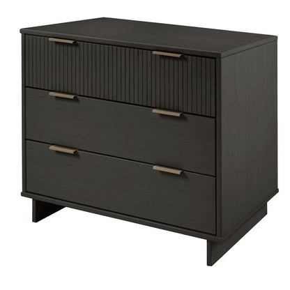 Manhattan Comfort - 3-Piece Granville Dresser Set - Tall Narrow, Standard Dresser and Nightstand with 10 Tall Narrow DresserDrawers in Dark Grey - GRAN055 veiw 5