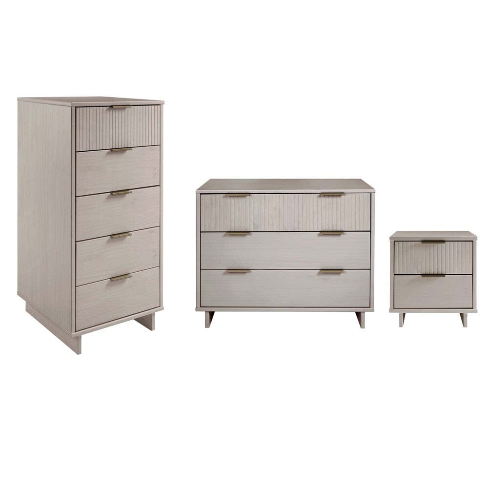 Manhattan Comfort - 3-Piece Granville Dresser Set - Tall Narrow, Standard Dresser and Nightstand with 10 Tall Narrow DresserDrawers in Light Grey - GRAN056 veiw 1
