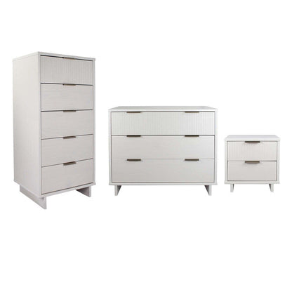 Manhattan Comfort - 3-Piece Granville Dresser Set - Tall Narrow, Standard Dresser and Nightstand with 10 Tall Narrow DresserDrawers in White - GRAN051 veiw 1