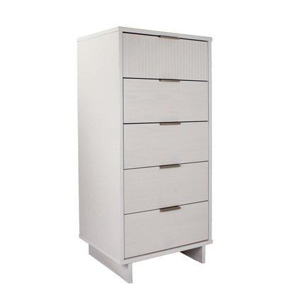 Manhattan Comfort - 3-Piece Granville Dresser Set - Tall Narrow, Standard Dresser and Nightstand with 10 Tall Narrow DresserDrawers in White - GRAN051 veiw 2