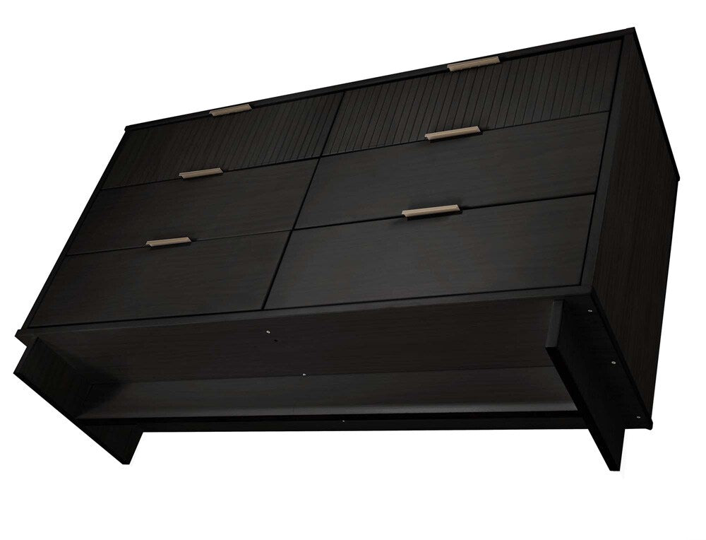Manhattan Comfort - 2-Piece Granville Chest and Double Dresser with 11 Tall Dresser Drawers in Black - GRAN062 veiw 4