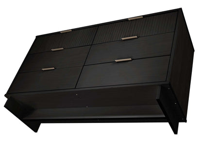 Manhattan Comfort - 2-Piece Granville Chest and Double Dresser with 11 Tall Dresser Drawers in Black - GRAN062 veiw 4