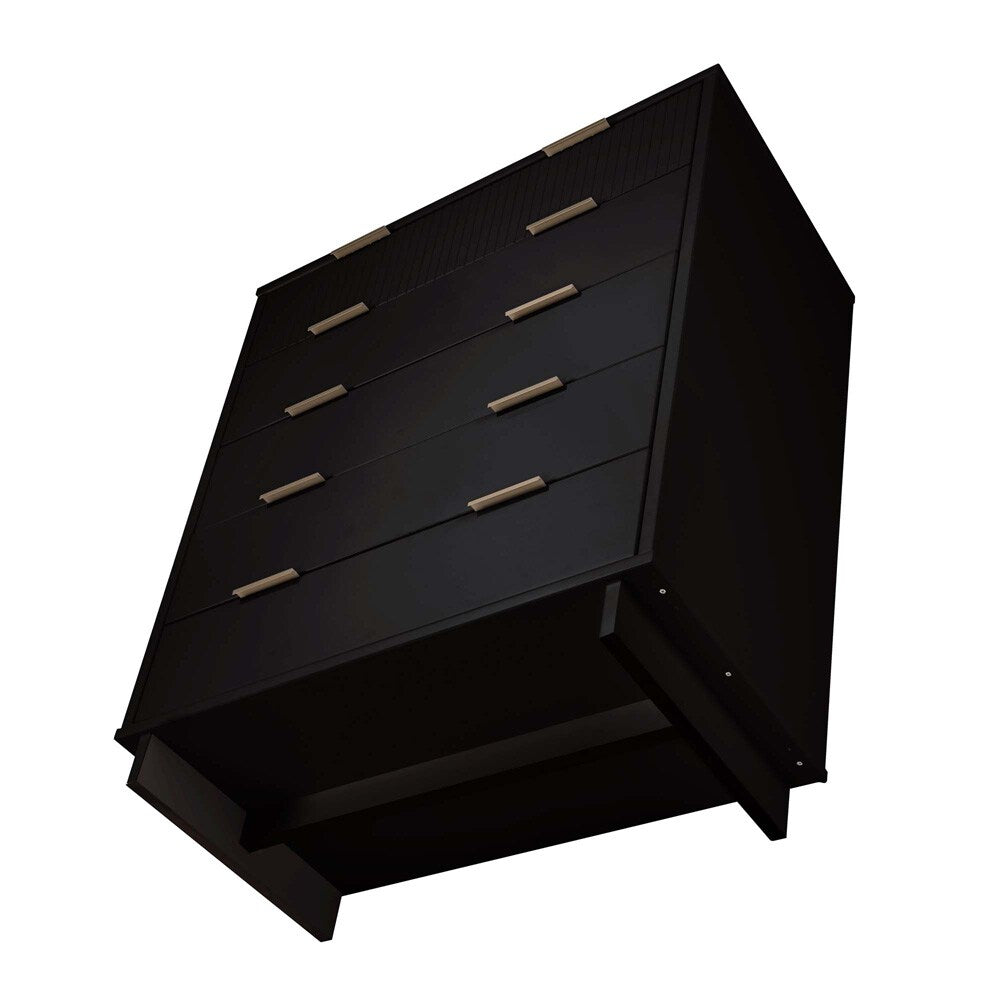 Manhattan Comfort - 2-Piece Granville Chest and Double Dresser with 11 Tall Dresser Drawers in Black - GRAN062 veiw 6