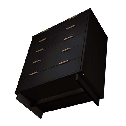 Manhattan Comfort - 2-Piece Granville Chest and Double Dresser with 11 Tall Dresser Drawers in Black - GRAN062 veiw 6