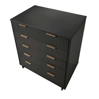 Manhattan Comfort - 2-Piece Granville Chest and Double Dresser with 11 Tall Dresser Drawers in Dark Grey - GRAN065 veiw 5