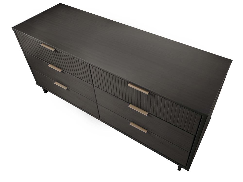 Manhattan Comfort - 2-Piece Granville Chest and Double Dresser with 11 Tall Dresser Drawers in Dark Grey - GRAN065 veiw 7