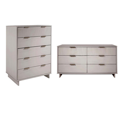 Manhattan Comfort - 2-Piece Granville Chest and Double Dresser with 11 Tall Dresser Drawers in Light Grey - GRAN066 veiw 1