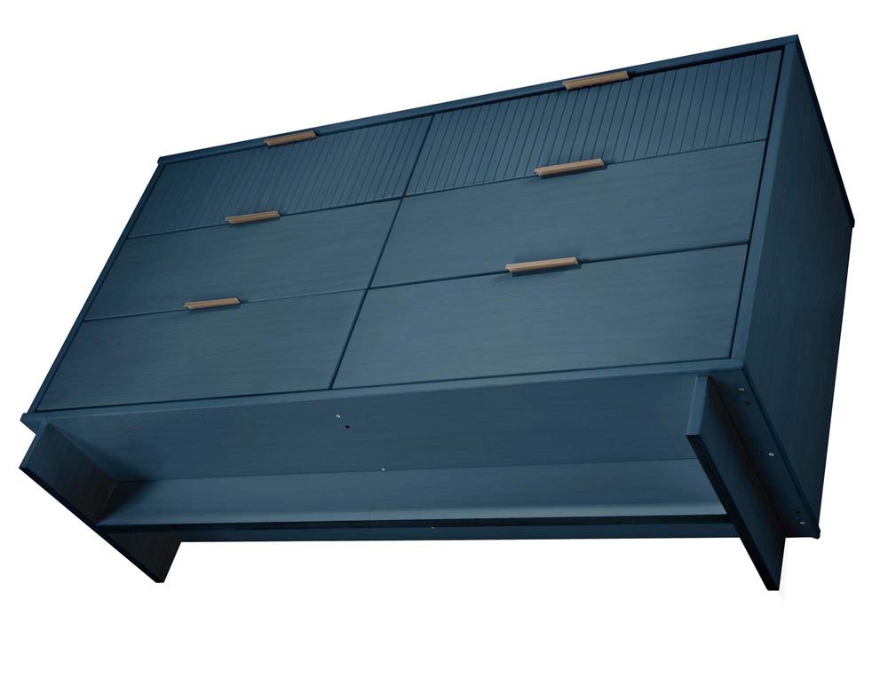Manhattan Comfort - 2-Piece Granville Chest and Double Dresser with 11 Tall Dresser Drawers in Midnight Blue - GRAN064 veiw 4
