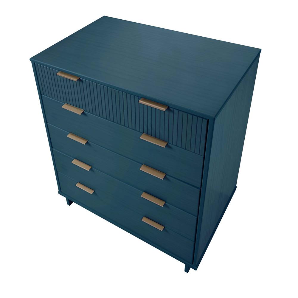 Manhattan Comfort - 2-Piece Granville Chest and Double Dresser with 11 Tall Dresser Drawers in Midnight Blue - GRAN064 veiw 5