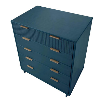 Manhattan Comfort - 2-Piece Granville Chest and Double Dresser with 11 Tall Dresser Drawers in Midnight Blue - GRAN064 veiw 5