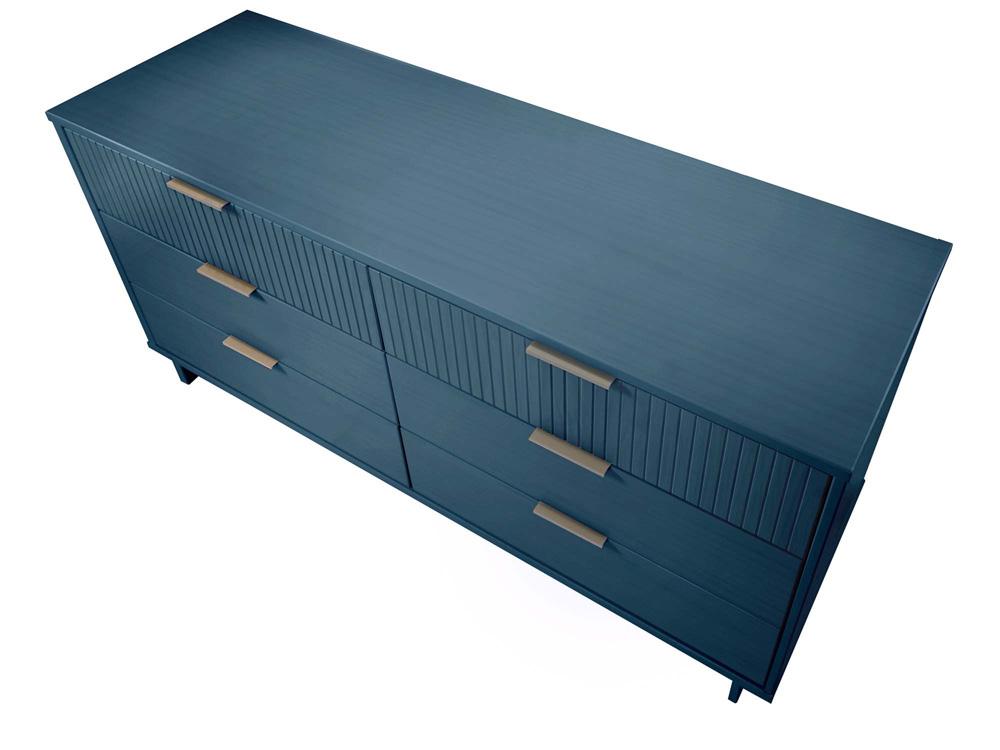 Manhattan Comfort - 2-Piece Granville Chest and Double Dresser with 11 Tall Dresser Drawers in Midnight Blue - GRAN064 veiw 7