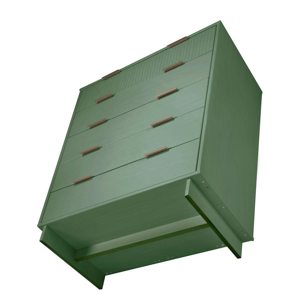 Manhattan Comfort - 2-Piece Granville Chest and Double Dresser with 11 Tall Dresser Drawers in Sage Green - GRAN063 veiw 6