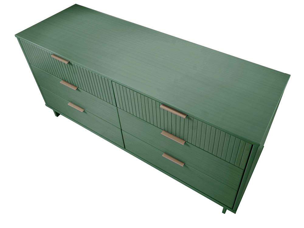 Manhattan Comfort - 2-Piece Granville Chest and Double Dresser with 11 Tall Dresser Drawers in Sage Green - GRAN063 veiw 7