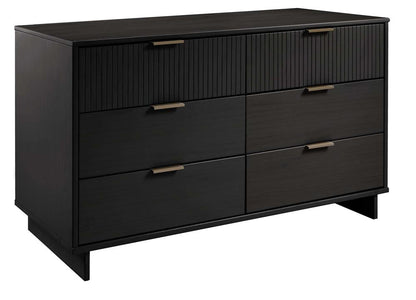 Manhattan Comfort - 3-Piece Granville Dresser Set - Tall Narrow, Double Dresser, and Nightstand with 13 Drawers in Black - GRAN072 veiw 4